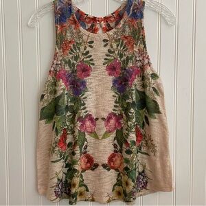 Ginger Z sleeveless flowered top SIZE S